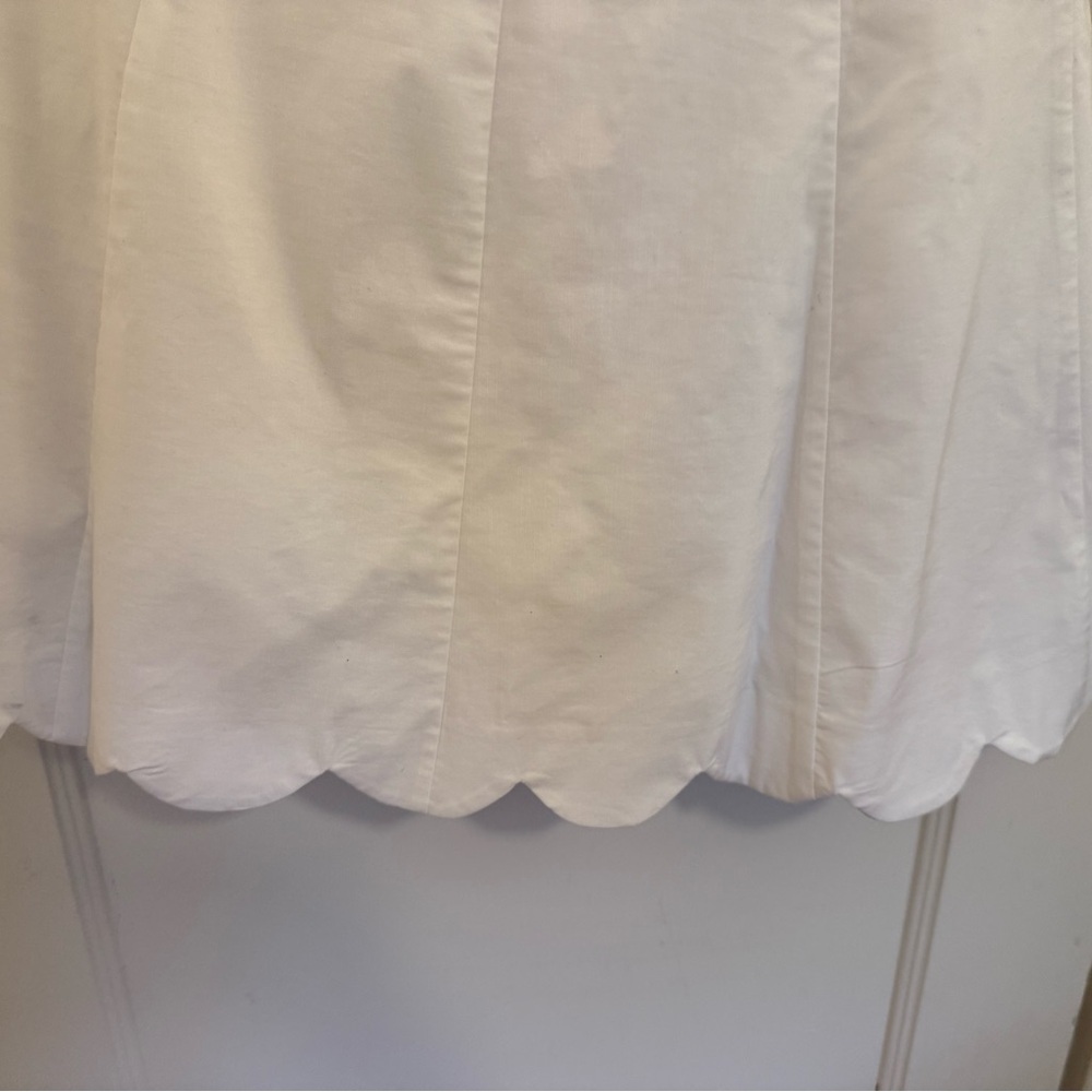 BHLDN White Scalloped Mini Dress with Shoulder Bows - Picture 9 of 14